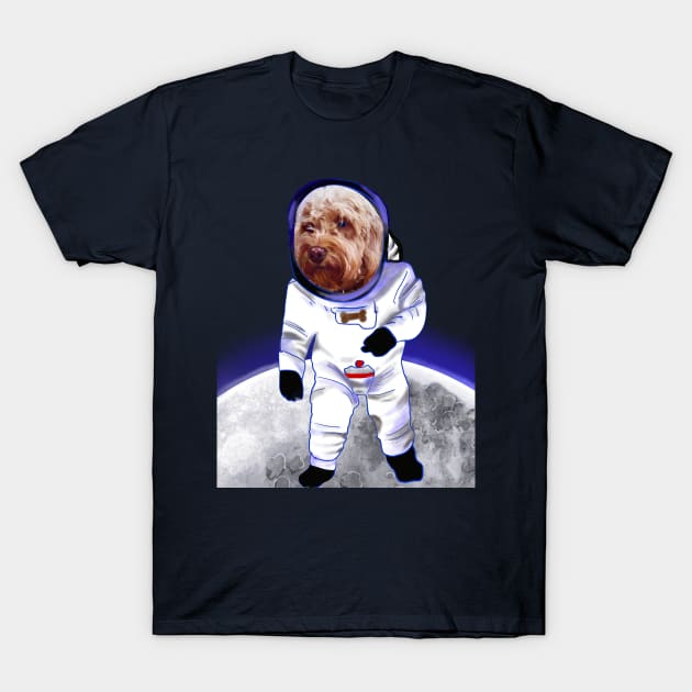 Doggy in Space - cute Cavoodle, Cavapoo, Cavalier King Charles Spaniel T-Shirt by Artonmytee